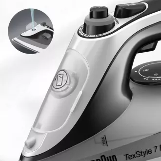 Braun SI7149WB TexStyle 7 Pro Dampfbügeleisen, 2900 W, AntiDrip, automatische Abschaltung, Sprinkler, schwarz/weiß