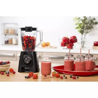 Tefal BL420838 Blendforce 2 Tischmixer, 600 W, 2 Geschwindigkeiten, Impulsfunktion, Eiscrusher, Smart Lock, schwarz