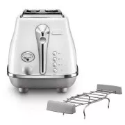 DeLonghi Icona Capitals CTOC 2103.W Toaster, 2 Toaster, 900 W, Temperaturregelung, automatische Abschaltung, weiß