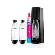 SodaStream Terra Black Limonadenbereiter, mechanisch, 2x 1l SodaStream Fuse Flasche, CO2 Flasche, schwarz
