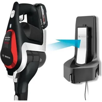 Bosch Unlimited Series 8 Stabstaubsauger, kabellos, 63 dB, beutellos, schwarz