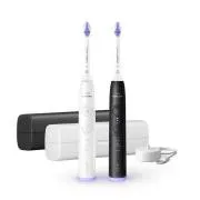 Philips Sonicare 6500 Gentle clean elektrisches Zahnbürsten-Set, 2 Stück, schwarz und weiß