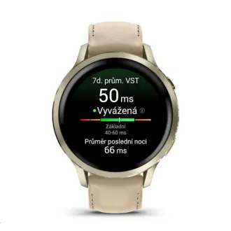 Garmin Venu 4 (41 mm) Gold/Weißes Silikonarmband und helles Sandlederarmband, EU Garmin Venu 4 (41 mm) Gold/Weißes Silikonarmband und helles Sandlederarmband, EU
