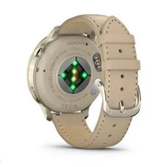 Garmin Venu 4 (41 mm) Gold/Weißes Silikonarmband und helles Sandlederarmband, EU Garmin Venu 4 (41 mm) Gold/Weißes Silikonarmband und helles Sandlederarmband, EU