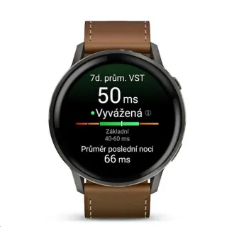 Garmin Venu 4 (45 mm) Schiefer / Schwarzes Silikonband und braunes Lederband, EU Garmin Venu 4 (45 mm) Schiefer / Schwarzes Silikonband und braunes Lederband, EU