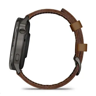 Garmin Venu 4 (45 mm) Schiefer / Schwarzes Silikonband und braunes Lederband, EU Garmin Venu 4 (45 mm) Schiefer / Schwarzes Silikonband und braunes Lederband, EU