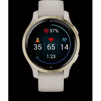 Garmin GPS-Sportuhr Venu® 2S Roségold / Weißes Lederarmband