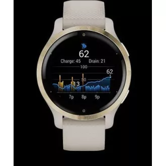 Garmin GPS-Sportuhr Venu® 2S Roségold / Weißes Lederarmband