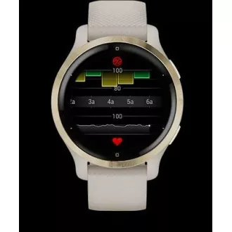 Garmin GPS-Sportuhr Venu® 2S Roségold / Weißes Lederarmband