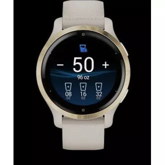 Garmin GPS-Sportuhr Venu® 2S Roségold / Weißes Lederarmband
