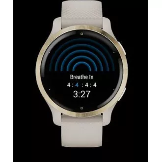 Garmin GPS-Sportuhr Venu® 2S Roségold / Weißes Lederarmband