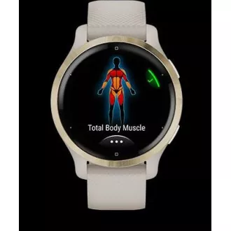 Garmin GPS-Sportuhr Venu® 2S Roségold / Weißes Lederarmband