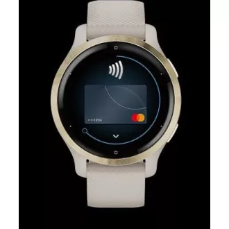 Garmin GPS-Sportuhr Venu® 2S Roségold / Weißes Lederarmband