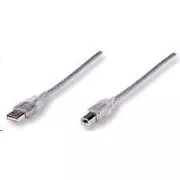 MANHATTAN USB 2.0 A-B Kabel 3m (silber)