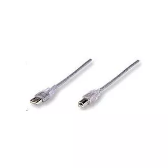 MANHATTAN USB 2.0 A-B Kabel 3m (silber)