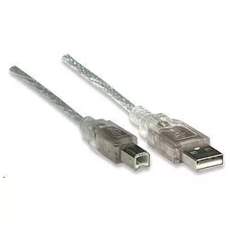 MANHATTAN USB 2.0 A-B Kabel 3m (silber)