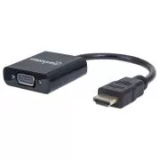 MANHATTAN HDMI zu VGA Konverter (HDMI Stecker zu VGA Buchse, schwarz, Polybag)