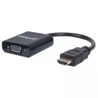 MANHATTAN HDMI zu VGA Konverter (HDMI Stecker zu VGA Buchse, schwarz, Polybag)