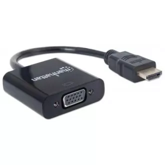 MANHATTAN HDMI zu VGA Konverter (HDMI Stecker zu VGA Buchse, schwarz, Polybag)