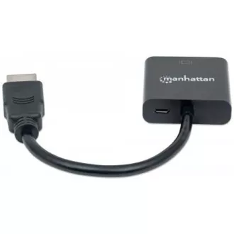 MANHATTAN HDMI zu VGA Konverter (HDMI Stecker zu VGA Buchse, schwarz, Polybag)