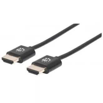 MANHATTAN Ultradünnes High Speed HDMI Kabel mit Ethernet, HEC, ARC, 3D, 4K, HDMI Stecker auf Stecker, geschirmt, Schwarz, 0, 5m MANHATTAN Ultradünnes High Speed HDMI Kabel mit Ethernet, HEC, ARC, 3D, 4K, HDMI Stecker auf Stecker, geschirmt, Schwarz, 0, 5m