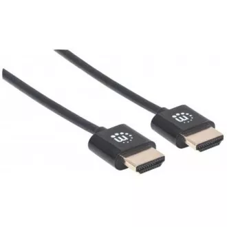 MANHATTAN Ultradünnes High Speed HDMI Kabel mit Ethernet, HEC, ARC, 3D, 4K, HDMI Stecker auf Stecker, geschirmt, Schwarz, 0, 5m MANHATTAN Ultradünnes High Speed HDMI Kabel mit Ethernet, HEC, ARC, 3D, 4K, HDMI Stecker auf Stecker, geschirmt, Schwarz, 0, 5m