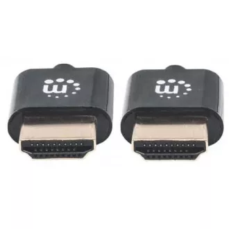 MANHATTAN Ultradünnes High Speed HDMI Kabel mit Ethernet, HEC, ARC, 3D, 4K, HDMI Stecker auf Stecker, geschirmt, Schwarz, 0, 5m MANHATTAN Ultradünnes High Speed HDMI Kabel mit Ethernet, HEC, ARC, 3D, 4K, HDMI Stecker auf Stecker, geschirmt, Schwarz, 0, 5m