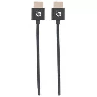 MANHATTAN Ultradünnes High Speed HDMI Kabel mit Ethernet, HEC, ARC, 3D, 4K, HDMI Stecker auf Stecker, geschirmt, Schwarz, 0, 5m MANHATTAN Ultradünnes High Speed HDMI Kabel mit Ethernet, HEC, ARC, 3D, 4K, HDMI Stecker auf Stecker, geschirmt, Schwarz, 0, 5m