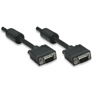 MANHATTAN SVGA zu Monitor Kabel mit Ferritkernen, HD15 Stecker / HD15 Stecker, 1.8m, Schwarz