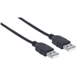 MANHATTAN USB 2.0 Kabel, Typ-A Stecker auf Typ-A Stecker, 1m, Schwarz