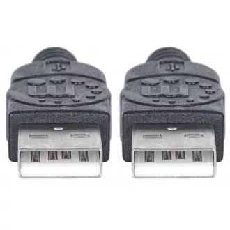MANHATTAN USB 2.0 Kabel, Typ-A Stecker auf Typ-A Stecker, 1m, Schwarz