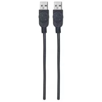 MANHATTAN USB 2.0 Kabel, Typ-A Stecker auf Typ-A Stecker, 1m, Schwarz
