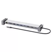 MANHATTAN Dockingstation USB-C 10v1, 2xHDMI, 2xUSB-C, 3xUSB, 1xRJ45, SD-Kartenleser, grau