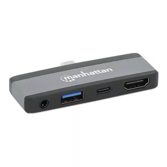 MANHATTAN Dockingstation USB-C 4in1, 1xHDMI, 1xUSB-C, 1xUSB, 1x3,5mm, grau MANHATTAN Dockingstation USB-C 4in1, 1xHDMI, 1xUSB-C, 1xUSB, 1x3,5mm, grau