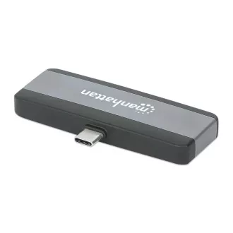 MANHATTAN Dockingstation USB-C 4in1, 1xHDMI, 1xUSB-C, 1xUSB, 1x3,5mm, grau MANHATTAN Dockingstation USB-C 4in1, 1xHDMI, 1xUSB-C, 1xUSB, 1x3,5mm, grau