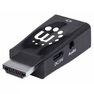 Manhattan HDMI zu VGA Adapter, Micro Konverter, HDMI Stecker zu VGA Buchse, Audio, Schwarz Manhattan HDMI zu VGA Adapter, Micro Konverter, HDMI Stecker zu VGA Buchse, Audio, Schwarz