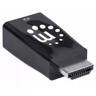 Manhattan HDMI zu VGA Adapter, Micro Konverter, HDMI Stecker zu VGA Buchse, Audio, Schwarz Manhattan HDMI zu VGA Adapter, Micro Konverter, HDMI Stecker zu VGA Buchse, Audio, Schwarz