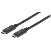 Manhattan USB-C Kabel, USB 3.1 Gen 2, USB-C Stecker auf USB-C Stecker, 10 Gbps, 5 A, 1m, schwarz