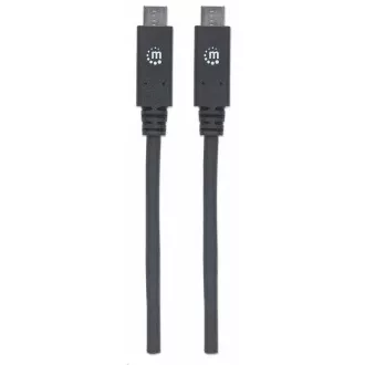 Manhattan USB-C Kabel, USB 3.1 Gen 2, USB-C Stecker auf USB-C Stecker, 10 Gbps, 5 A, 1m, schwarz Manhattan USB-C Kabel, USB 3.1 Gen 2, USB-C Stecker auf USB-C Stecker, 10 Gbps, 5 A, 1m, schwarz