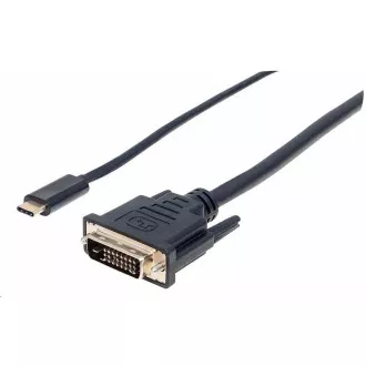 Manhattan USB-C auf DVI Kabel, 2m, schwarz Manhattan USB-C auf DVI Kabel, 2m, schwarz