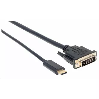 Manhattan USB-C auf DVI Kabel, 2m, schwarz Manhattan USB-C auf DVI Kabel, 2m, schwarz