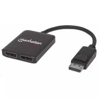 Manhattan Hub, MST-Hub, DisplayPort zu Dual DisplayPort (M/F), 4K@30Hz, schwarz Manhattan Hub, MST-Hub, DisplayPort zu Dual DisplayPort (M/F), 4K@30Hz, schwarz