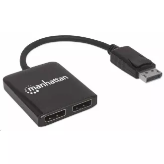 Manhattan Hub, MST-Hub, DisplayPort zu Dual DisplayPort (M/F), 4K@30Hz, schwarz Manhattan Hub, MST-Hub, DisplayPort zu Dual DisplayPort (M/F), 4K@30Hz, schwarz