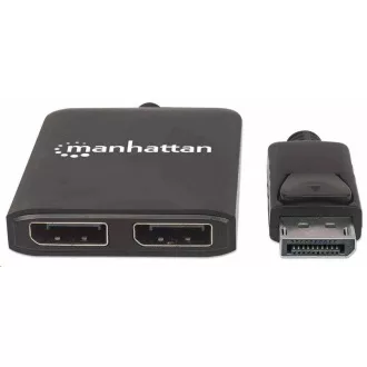 Manhattan Hub, MST-Hub, DisplayPort zu Dual DisplayPort (M/F), 4K@30Hz, schwarz Manhattan Hub, MST-Hub, DisplayPort zu Dual DisplayPort (M/F), 4K@30Hz, schwarz