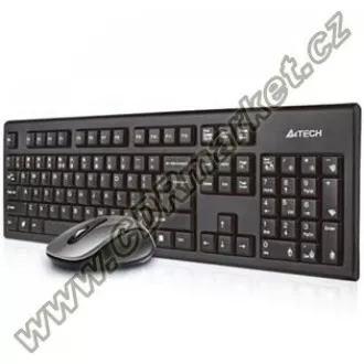 A4tech 7100N Wireless-Set Klaviatur + kabellos Optische V-Track-Maus, CZ / US, USB A4tech 7100N Wireless-Set Klaviatur + kabellos Optische V-Track-Maus, CZ / US, USB