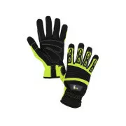 YEMA Handschuhe, kombiniert, gelb-schwarz, Größe 10