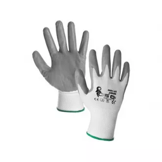Beschichtete Handschuhe ABRAK, weiß-grau, Größe 09