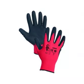 Beschichtete Handschuhe ALVAROS, rot-schwarz, Größe 10