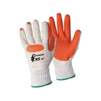 Handschuhe CXS BLANCHE, latexbeschichtet, weiß-orange, Größe 10 Handschuhe CXS BLANCHE, latexbeschichtet, weiß-orange, Größe 10