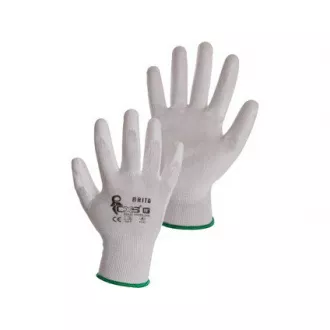 Beschichtete Handschuhe BRITA, weiß, Größe 07